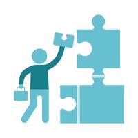 Build your way to success. Putting together a puzzle of a success. illustration. on white background vector