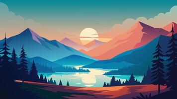 Blurred nature flat illustration abstract background. vector