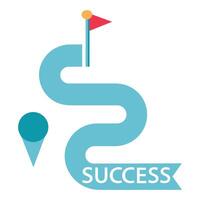 Path. Success. Planning a goal and a business strategy. illustration. on white background. vector