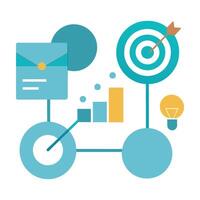 Plan goal and successful business strategy. Path to the success. icon shapes illustration. on white background. vector