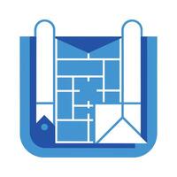 Blueprint flat icon illustration on white background vector