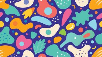 Abstract organic shape seamless patten with colorful abstract background vector