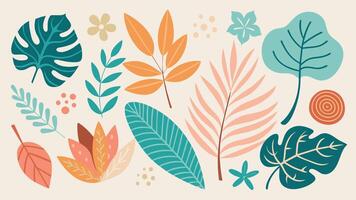Minimalist abstract nature art shapes collection abstract background vector