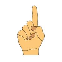 Index finger pointing up, showing something flat illustration. vector