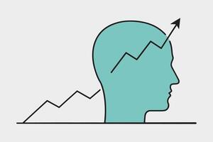 Business Success concept iconic line expansion on head line with illustration on white background. vector