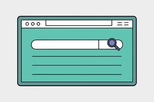 Browser Search Website Page line with illustration on white background vector