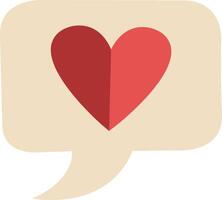 Red heart on speech bubble vector