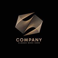 An abstract luxury geometric logo combines sophisticated design elements with geometric shapes to create a visually striking and elegant symbol. vector
