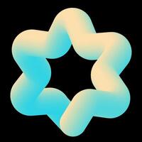 Gradient geometric element illustration. 3D effect spiral shape. Vibrant colorful swirl vector