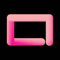 Gradient geometric element illustration. 3D effect open rectangle shape. Vibrant colorful square frame vector