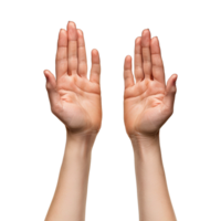 Hands raised up gesture Isolated on transparent background png
