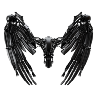 Black robot wings isolated on transparent background png