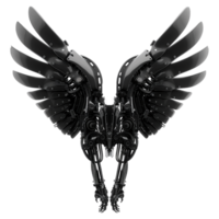 Black robot wings isolated on transparent background png