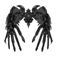 Black robot wings isolated on transparent background png