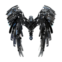 Black robot wings isolated on transparent background png