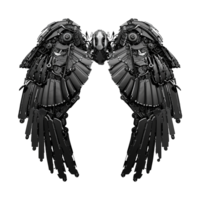 Black robot wings isolated on transparent background png