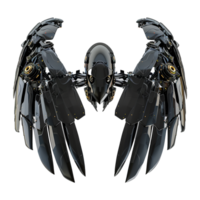 Black robot wings isolated on transparent background png