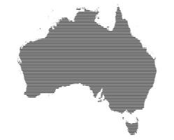 Australia map with lined pattern illustration vector