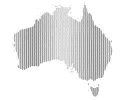 Australia map with dotted pattern illustration vector