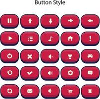 Button styles are used for various graphic design purposes, web design, game design and others vector