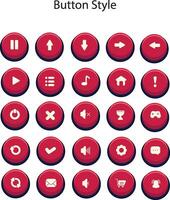 Button styles are used for various graphic design purposes, web design, game design and others vector