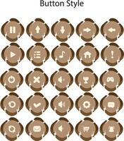Button styles are used for various graphic design purposes, web design, game design and others vector