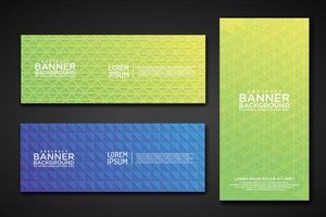 Set banner backgrounds with modern geometric lines textured pattern and colorful dynamic gradation vector