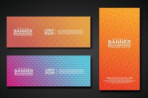 Set banner backgrounds with modern geometric lines textured pattern and colorful dynamic gradation vector
