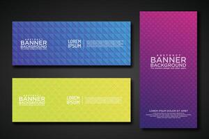 Set banner backgrounds with modern geometric lines textured pattern and colorful dynamic gradation vector