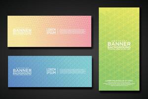 Set banner backgrounds with modern geometric lines textured pattern and colorful dynamic gradation vector