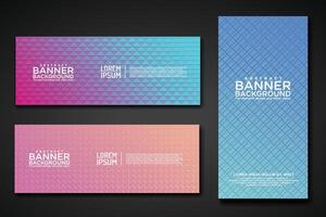 Set banner backgrounds with modern geometric lines textured pattern and colorful dynamic gradation vector