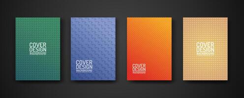 set cover design with modern geometric lines textured pattern and colorful dynamic gradation vector