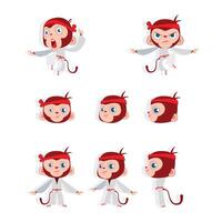 kung fu monkey character sheet design vector