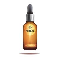 Glass Cosmetic Bottle Equipped With A Precise Pipette Applicator, Ideal For Dispensing Serums Or Oils vector