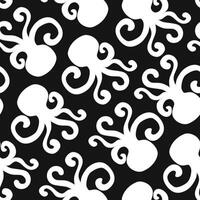 Octopus Character Marine Seamless Pattern Background vector