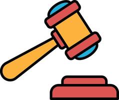 A black and white image of a gavel with a white background vector