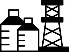 black and white drawing of a factory with a house next to it vector