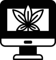 A computer monitor with a leaf on it vector