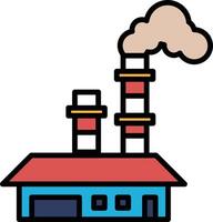 black and white drawing of a factory with a house next to it vector