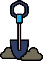 A black and white image of a shovel with a handle vector