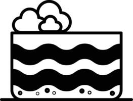 icon or logo soil layer and trees in line style vector
