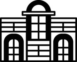 A large building with a large archway and many windows vector