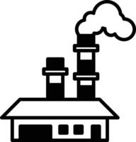 black and white drawing of a factory with a house next to it vector