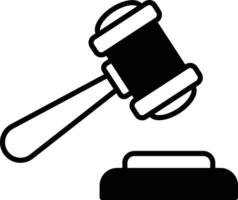 A black and white image of a gavel with a white background vector