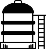 A black and white drawing of a large tank with a ladder leading up to it vector