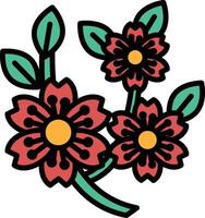 A black and white drawing of a flower with three petals vector