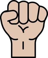 A fist is raised in the air with the fingers spread wide vector
