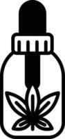 A black and white drawing of a plant with a droplet of liquid on it vector