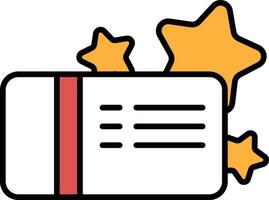 A card with a star on it and a line of stars below it vector