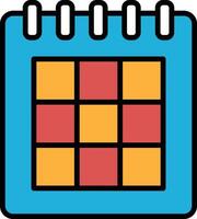 A calendar with a black and white design and a cross in the center vector